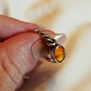 Silver 925 Ring with Amber